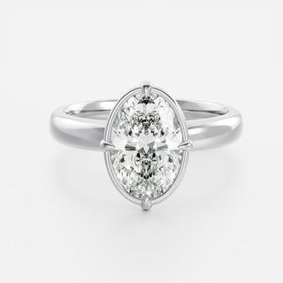 Oval Three Stone Lab Grown Diamond Engagement Ring