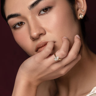 Oval Three Stone Lab Grown Diamond Engagement Ring