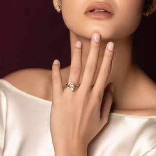 Oval Three Stone Lab Grown Diamond Engagement Ring