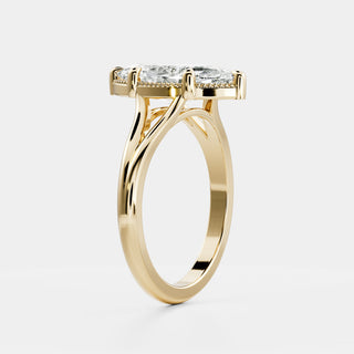 Oval Three Stone Lab Grown Diamond Engagement Ring