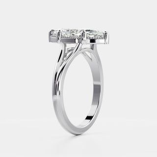 Oval Three Stone Lab Grown Diamond Engagement Ring