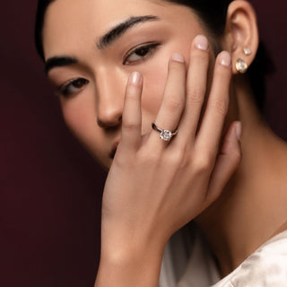 Oval Three Stone Lab Grown Diamond Engagement Ring