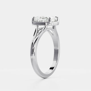 Oval Three Stone Lab Grown Diamond Engagement Ring