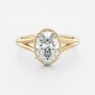Oval Three Stone Lab Grown Diamond Engagement Ring