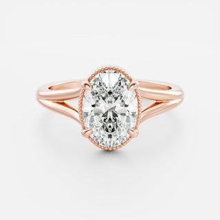 Oval Three Stone Lab Grown Diamond Engagement Ring