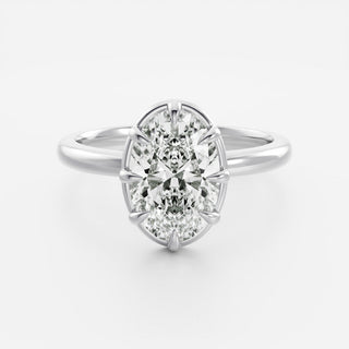Oval Three Stone Lab Grown Diamond Engagement Ring