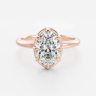 Oval Three Stone Lab Grown Diamond Engagement Ring