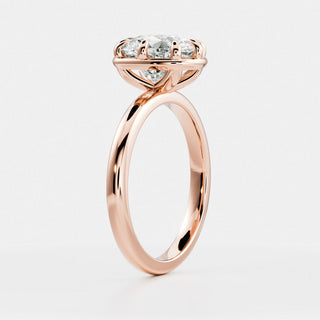 Oval Three Stone Lab Grown Diamond Engagement Ring