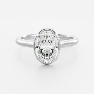 Oval Three Stone Lab Grown Diamond Engagement Ring