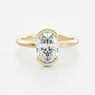 Oval Three Stone Lab Grown Diamond Engagement Ring