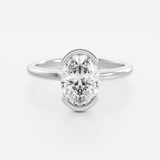 Oval Three Stone Lab Grown Diamond Engagement Ring