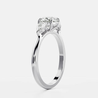 Oval Three Stone Lab Grown Diamond Engagement Ring