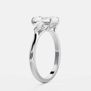 Oval Three Stone Lab Grown Diamond Engagement Ring