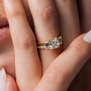 Oval Three Stone Lab Grown Diamond Engagement Ring