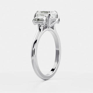 Oval Three Stone Lab Grown Diamond Engagement Ring