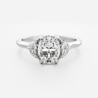 Oval Three Stone Lab Grown Diamond Engagement Ring