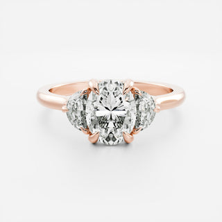 Oval Three Stone Lab Grown Diamond Engagement Ring