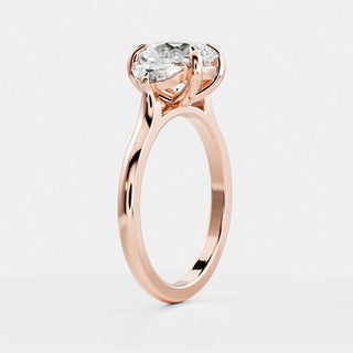 Oval Three Stone Lab Grown Diamond Engagement Ring