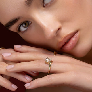 Oval Three Stone Lab Grown Diamond Engagement Ring