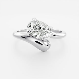 Oval Three Stone Lab Grown Diamond Engagement Ring