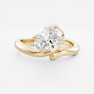 Oval Three Stone Lab Grown Diamond Engagement Ring