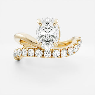 Oval Three Stone Lab Grown Diamond Engagement Ring