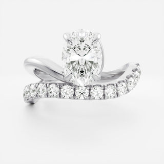 Oval Three Stone Lab Grown Diamond Engagement Ring