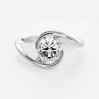 Oval Three Stone Lab Grown Diamond Engagement Ring