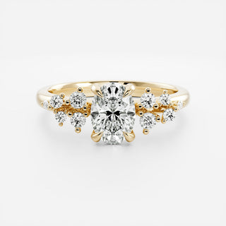 Oval Three Stone Lab Grown Diamond Engagement Ring