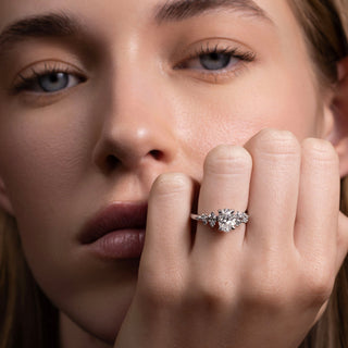 Oval Three Stone Lab Grown Diamond Engagement Ring