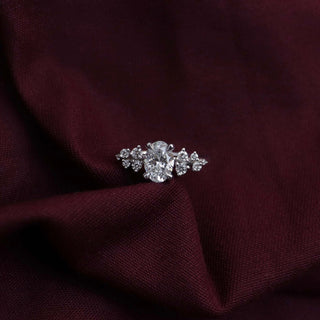 Oval Three Stone Lab Grown Diamond Engagement Ring