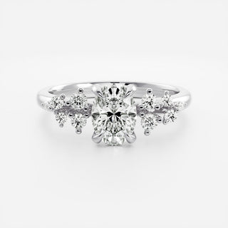 Oval Three Stone Lab Grown Diamond Engagement Ring