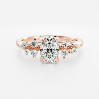 Oval Three Stone Lab Grown Diamond Engagement Ring
