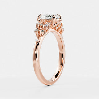 Oval Three Stone Lab Grown Diamond Engagement Ring