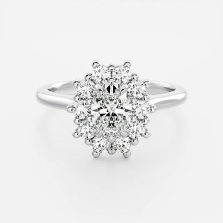 Oval Three Stone Lab Grown Diamond Engagement Ring