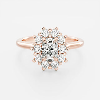 Oval Three Stone Lab Grown Diamond Engagement Ring