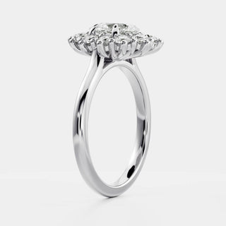 Oval Three Stone Lab Grown Diamond Engagement Ring