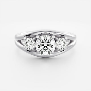 Oval Three Stone Lab Grown Diamond Engagement Ring