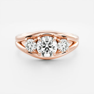 Oval Three Stone Lab Grown Diamond Engagement Ring