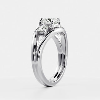 Oval Three Stone Lab Grown Diamond Engagement Ring