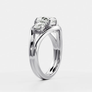 Oval Three Stone Lab Grown Diamond Engagement Ring
