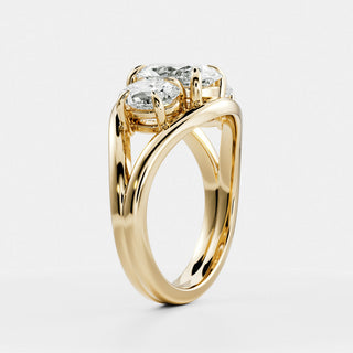 Oval Three Stone Lab Grown Diamond Engagement Ring