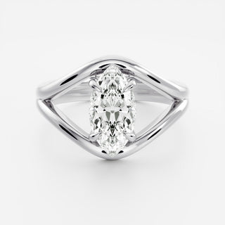 Oval Three Stone Lab Grown Diamond Engagement Ring