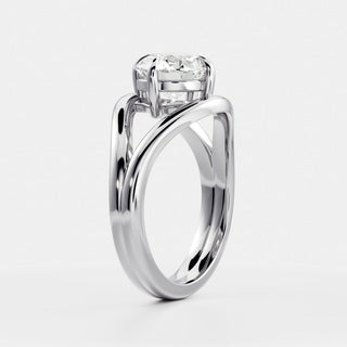 Oval Three Stone Lab Grown Diamond Engagement Ring