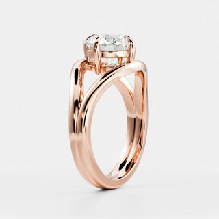 Oval Three Stone Lab Grown Diamond Engagement Ring