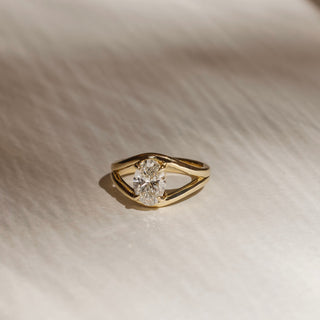 Oval Three Stone Lab Grown Diamond Engagement Ring