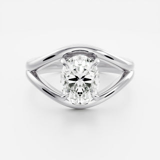 Oval Three Stone Lab Grown Diamond Engagement Ring