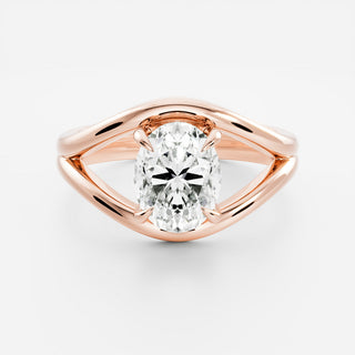 Oval Three Stone Lab Grown Diamond Engagement Ring