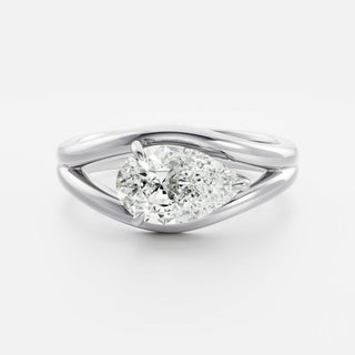 Oval Three Stone Lab Grown Diamond Engagement Ring