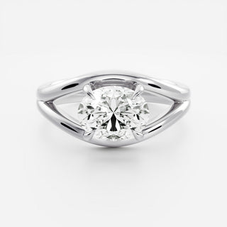 Oval Three Stone Lab Grown Diamond Engagement Ring